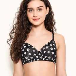 Clovia Black Printed Full Coverage Padded T-Shirt Bra-image-60