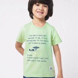 Ed-a-Mamma Kids Green Cotton Printed T-Shirt-picture-11
