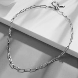MYKI Stainless Steel Silver-Plated Statement Necklace-image-14