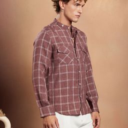 Campus Sutra Men Comfort Multi Stripes Checked Casual Shirt-image-78