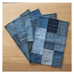 Dwij Products Upcycled Denim Set of 4 Placemats (Boxed) - 450 g-2