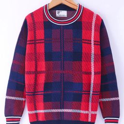 Smarty Boys 100% Premium Cotton Full Sleeves Pullover Striped - Red-picture-19