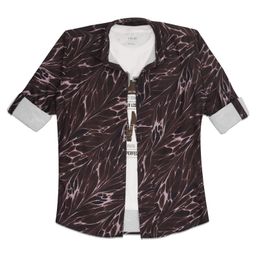CAVIO Cotton Full Sleeves Abstract Printed Shirt With Tee - Khaki-image-6