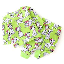 Babyhug Disney Single Jersey Full Sleeve Night Suit with 101 Dalmatians Print - Lime Green-picture-35