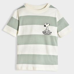 Mi Arcus Peanuts Featuring Half Sleeves Snoopy Printed Tee - Green-image-99