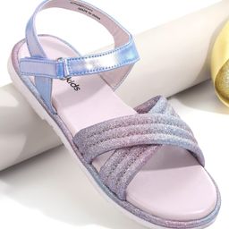 Pine Kids Velcro Closer Sandals with Glitter Detailing - Light Blue-image-69