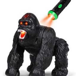 SANJARY light sensor rc gorilla high simulation funny remote control gorilla animal toy with sound and lights for kids color design may vary-image-60