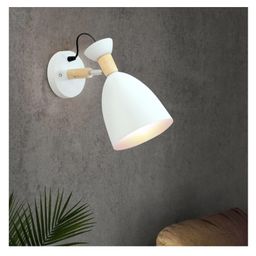 Homesake Nordic Minimaslist Macaron Adjustable Modern Wooden Iron Wall Mounted LED Light Living Room Lamp Lampshade White-80