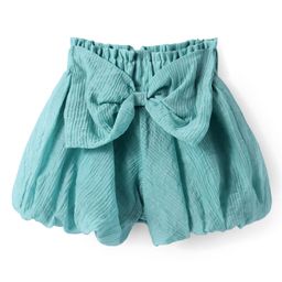 Mark & Mia Regular Solid Shorts With Bow Applique - Sea Green-image-5
