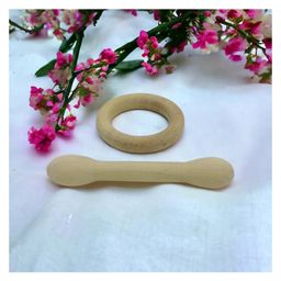 neemtoys Immunity Boosting Neem Wooden Teethers of Shapes - Dumbbell & Ring-16