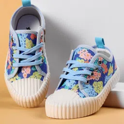 Cute Walk by Babyhug Lace up Closure Casual Shoes with Floral Print - Blue-picture-42