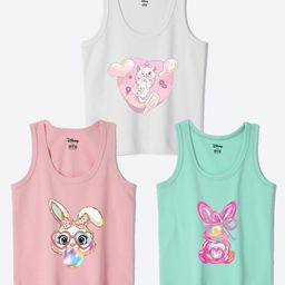 Wear Your Mind Cotton Blend Knit Pack Of 3 Disney The Aristocats Featuring Sleeveless Marie Printed Vests - Multi Colour-image-71