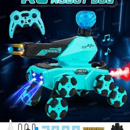 Fiddlerz Remote Control Drift Stunt Car for Kids with Lights Music and 360° Rotation 8x8 Rechargeable RC Truck Off-Road Toy Water Bullet Shooting Spray Tank for Boys and Girls (Multicolor)-18