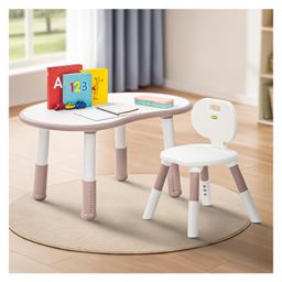 BAYBEE Study Table for Kids with Chair | Multi-Functional Adjustable Study Table with Anti-Slip Base, Drawing Board, Safe Rounded Corners & Easy Plug-and-Play Installation (Pink)-image-10