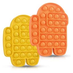 YAMAMA Pop Bubble Stress Relieving Silicone Robot with Key Chain Pop It Fidget Toy Pack of 3 - Multicolor image 2