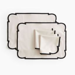 H&M White & Black 2-Pack Cotton Place Mats and Napkins-2