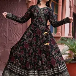 Loyster Women Ethnic Printed V-Neck Ethnic Dresses-image-8