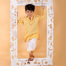 MoMaa Boys Printed Regular Pure Cotton Kurta with Dhoti Pants-38
