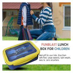 FunBlast Lunch Box with Spoon and Fork  Blue image 5