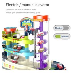 HAPPY HUES 3 Level Race Track & Toy Garage Playset Light & Music - Assorted Colours image 5