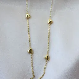 DressBerry Stainless Steel Gold-Plated Mini Hearts Minimal Chain-image-73