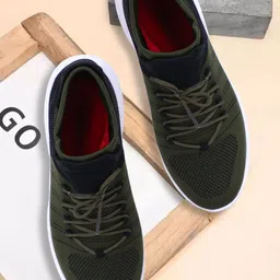Skytrap Men Woven Design Round Toe Lace-Ups Sneakers-image-37
