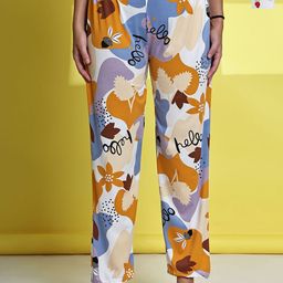 ETC Women Pack Of 2 Floral Printed Cotton Mid-Rise Lounge Pants-picture-7