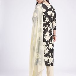 Anouk Rustic Floral Printed Straight Kurta With Trousers & Dupatta image 2