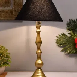 Homesake Golden Teardrop Brushed Lamp with Black Shade (Bulb Included) - Set of 1-21