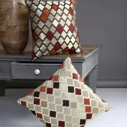 Romee Multicolor Polyester Cushion Covers (40 x 40 cm) - Set of 2-30
