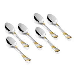 FnS Imperio Silver & Gold Stainless Steel Baby Spoon - Set of 6-43