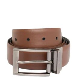 United Colors of Benetton Cermak Tan & Black Leather Reversible Belt For Men-image-95