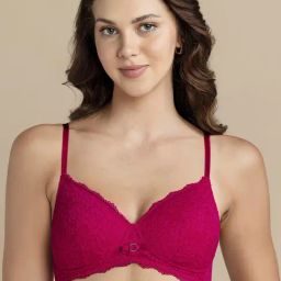 Van Heusen Women Wireless Padded Lace Lace Bra - Cerise-image-91