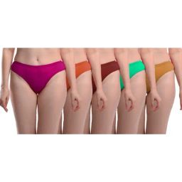 AROUSY Orange & Pink Cotton Panties - Pack Of 5-image-98