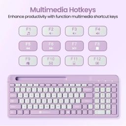Portronics Bubble Square Wireless Keyboard (Purple) image 5