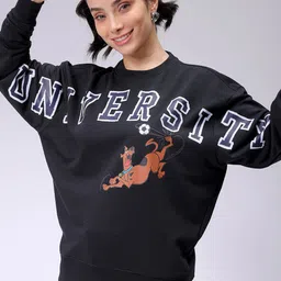 Freehand by The Indian Garage Co Women Cotton Typography Printed Sweatshirt-picture-41