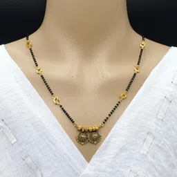 SONI DESIGNS Gold-Plated Brass Artificial Stones and Beads Mangalsutra-picture-41