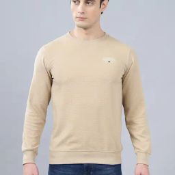 Cantabil Beige Cotton Regular Fit Self T-Shirt-image-65