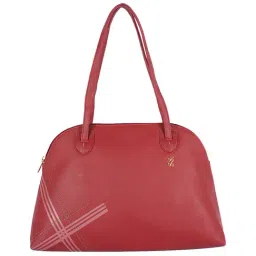 Baggit Inspect Red Textured Medium Handbag-image-6