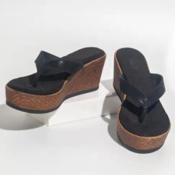Inc.5 Women's Black Thong Wedges-image-94
