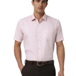 Van Heusen Pink Cotton Regular Fit Printed Shirt-image-48