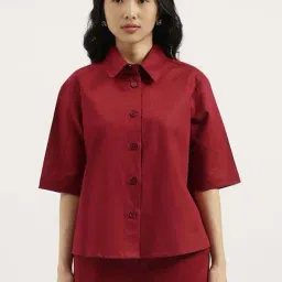 United Colors Of Benetton Maroon Regular Fit Shirt-picture-27