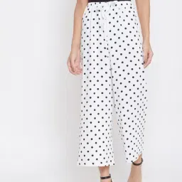 Crimsoune Club White & Black Polka Dot Palazzos-image-94