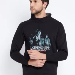 Crimsoune Club Black Regular Fit Printed Sweatshirt-21
