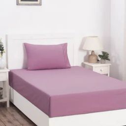 Maspar Colorart Slumber Purple 200 TC Cotton Single Size Bed Sheet with 1 Pillow Cover-image-13