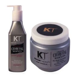 Kehairtherapy Professional Charcoal Keratin Shampoo & Charcoal Hair Masque Gift Set (Pack of 2)-image-2