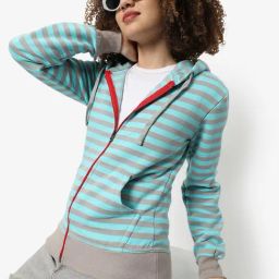 Campus Sutra Grey & Sky Blue Cotton Striped Sweatshirt-image-80