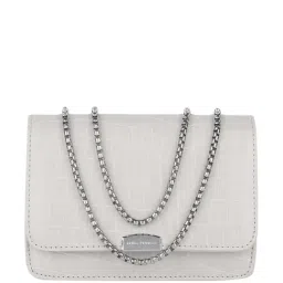 Lino Perros White Textured Medium Sling Handbag-73