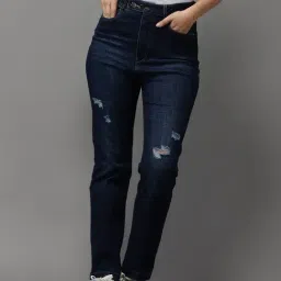showoffff SHOWOFF High-Rise Blue Mildly Distressed Jeans-picture-8