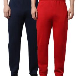 Vimal Jonney Navy Blue & Red Regular Fit Trackpants - Pack of 2-image-90